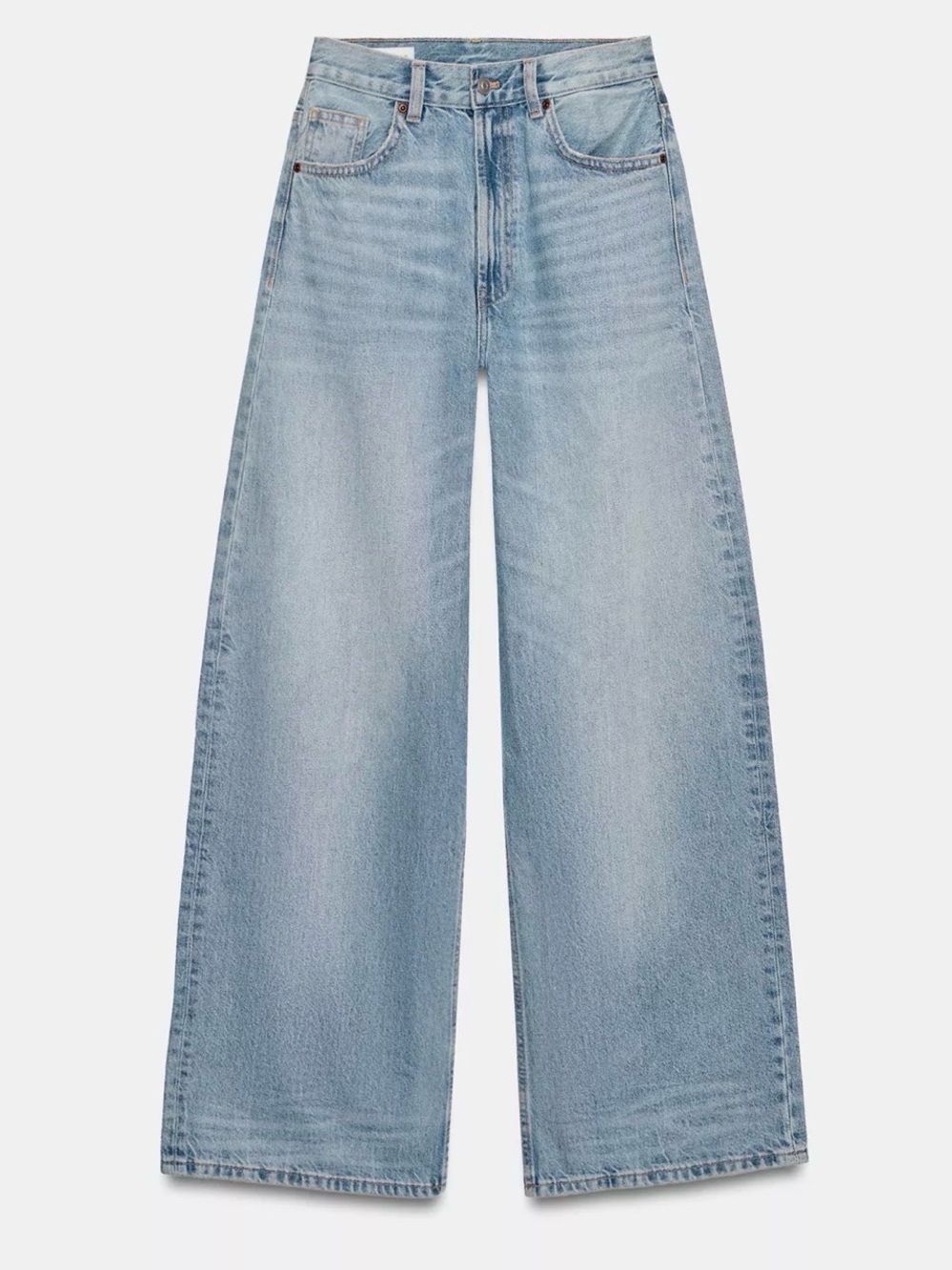Zara Light Blue Extra Wide-Leg High-Rise Jeans